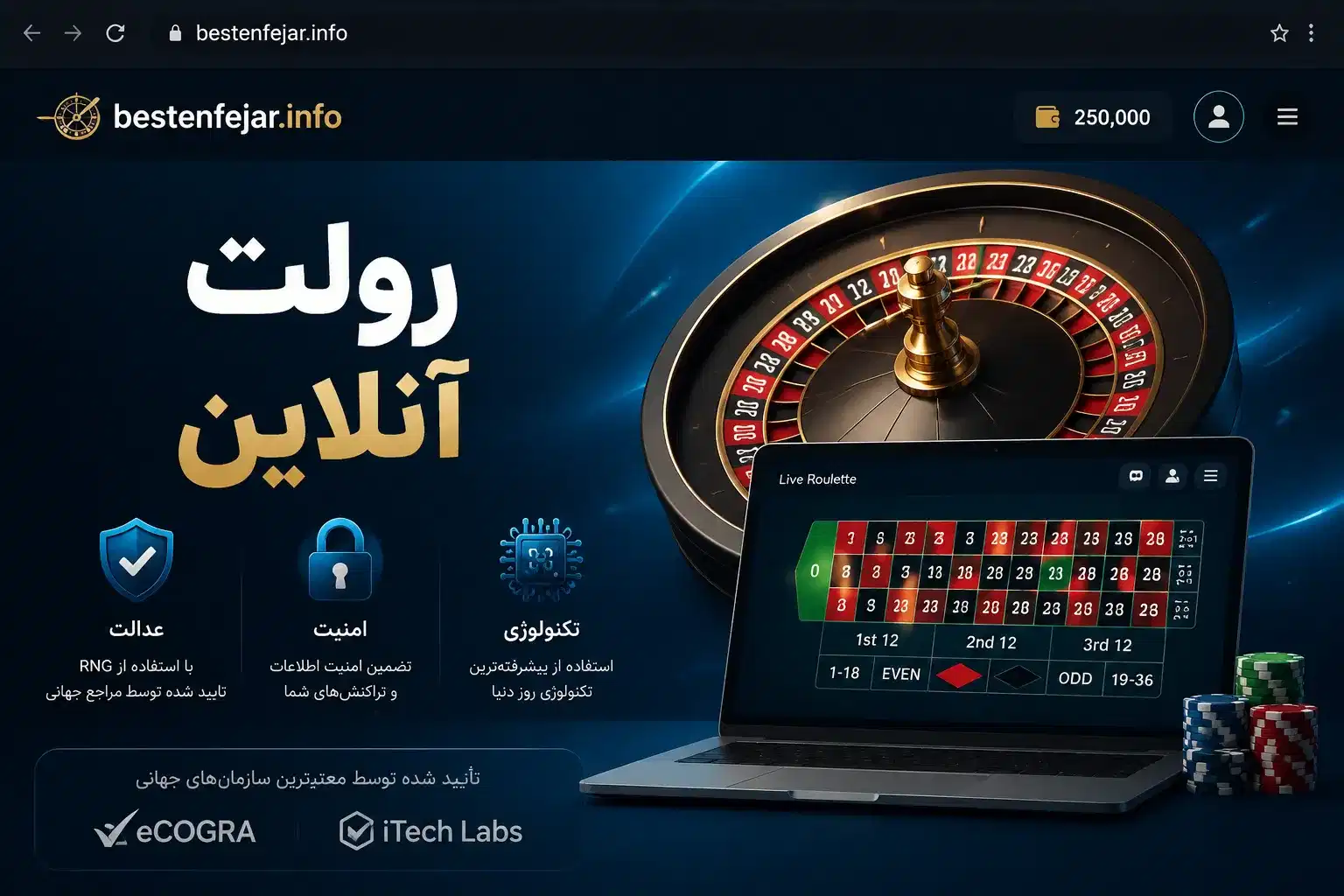 رولت آنلاین: عدالت، امنیت و تکنولوژی